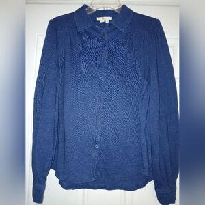 Ladies Boden Blouse Size 14R Navy Blue